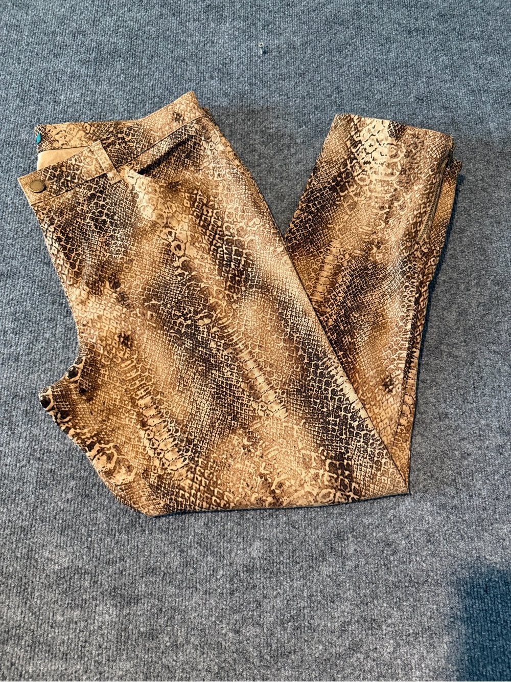 Ralph Lauren Brown Snake-Print Skinny Jeans